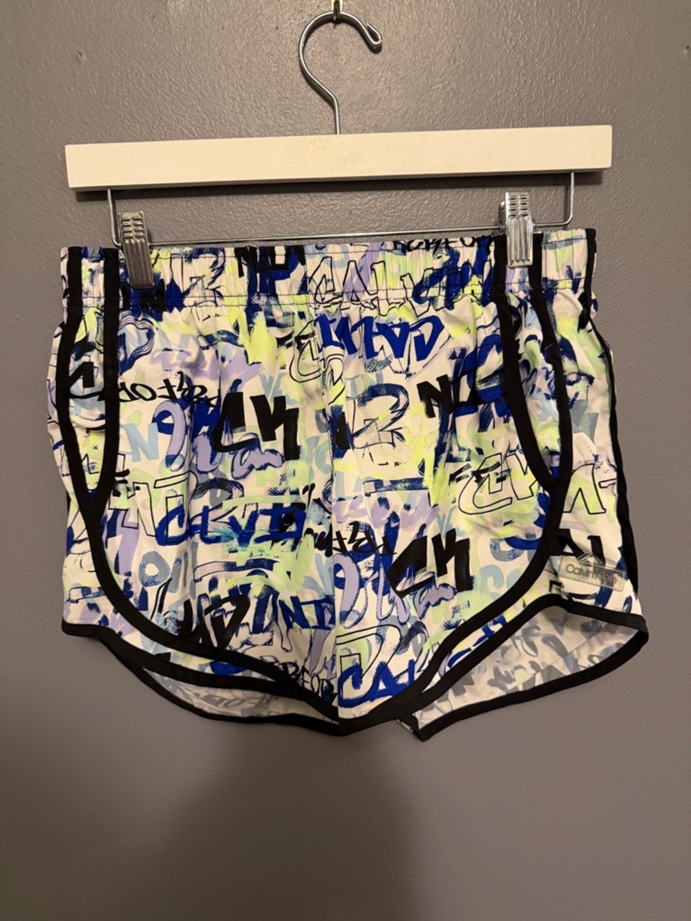 Calvin Klein Blue, Lime, White Graphic Trim Shorts